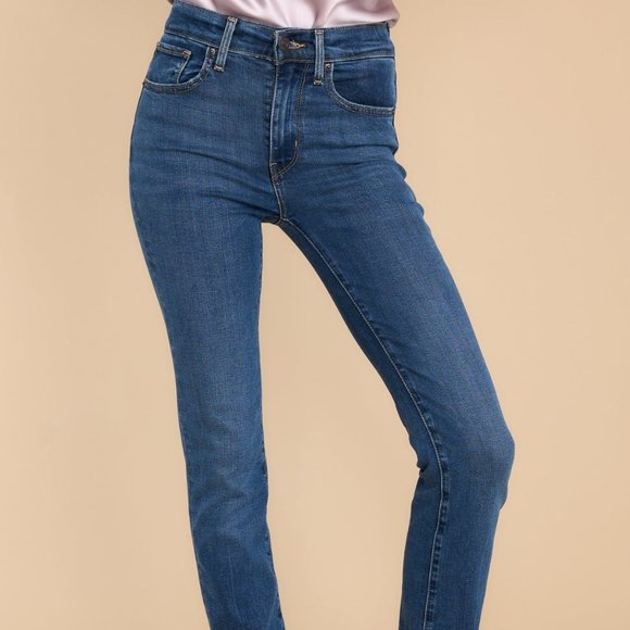 NWT $98 LEVI'S Women W 26"  L 32" 726 High-Rise Slim Straight Hypersoft Raw Hem - Picture 6 of 11